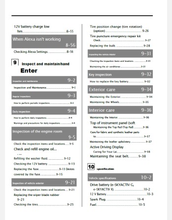 mazda 3 fastback 2024-2025 owners manual in english